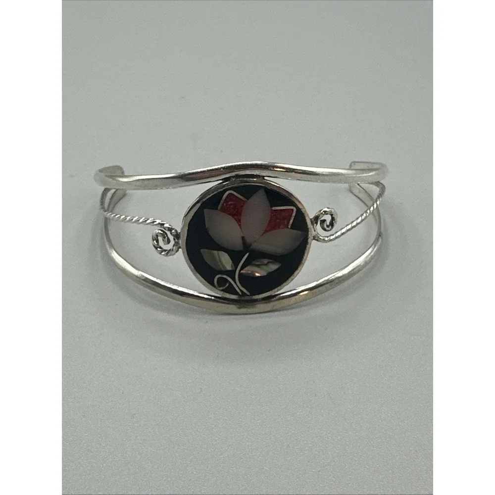 Antique Mexico Alpaca Cuff Bracelet #924 - Picture 1 of 11